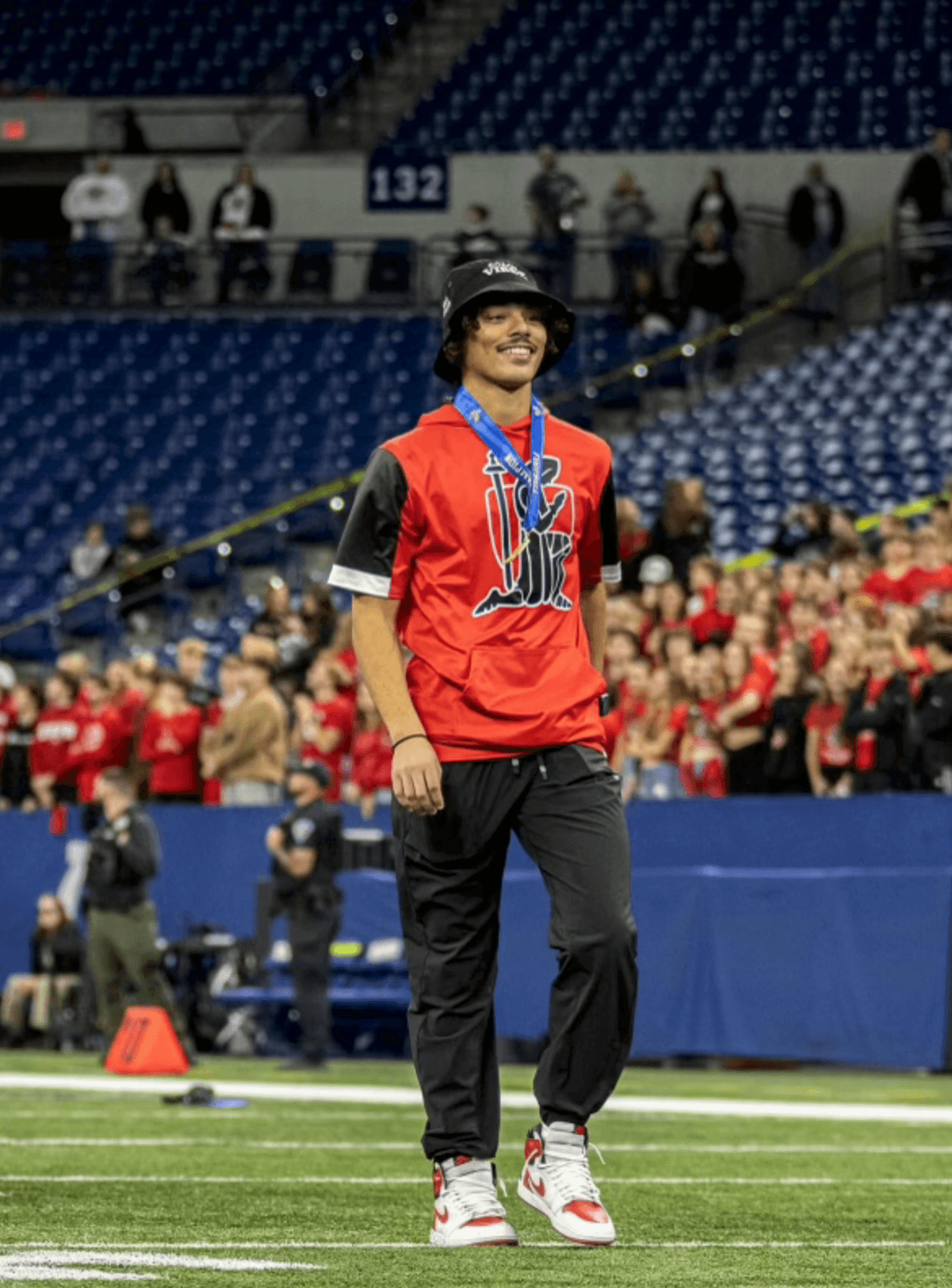 Coach Murphy on the football field